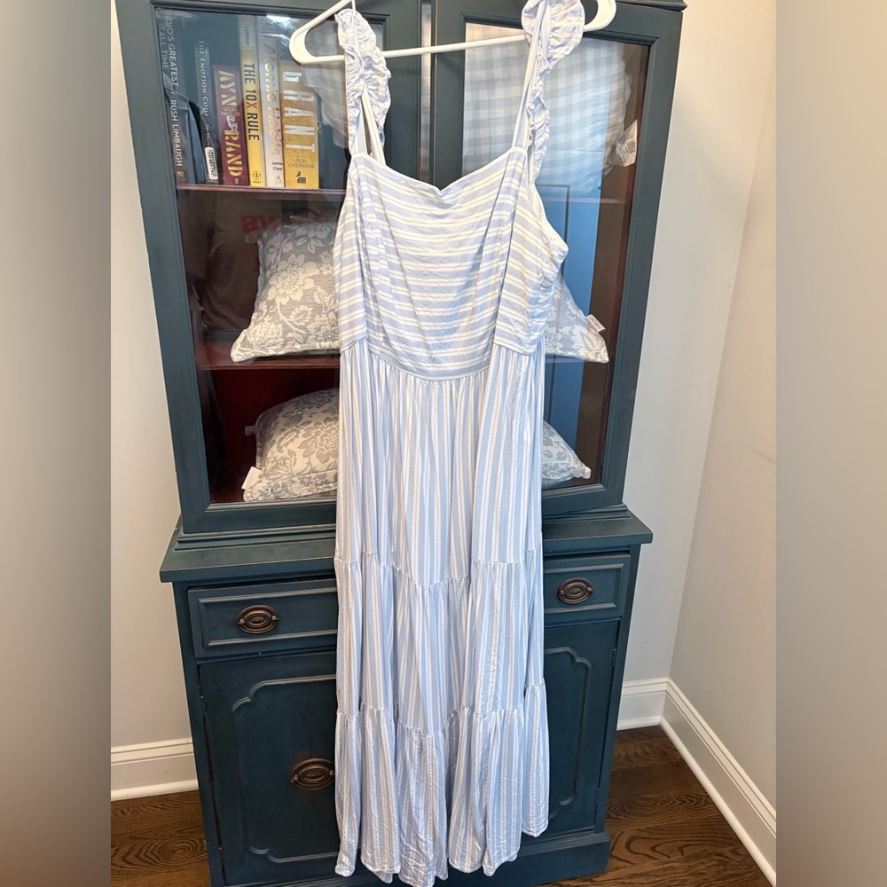 Blue Striped Dress 1x